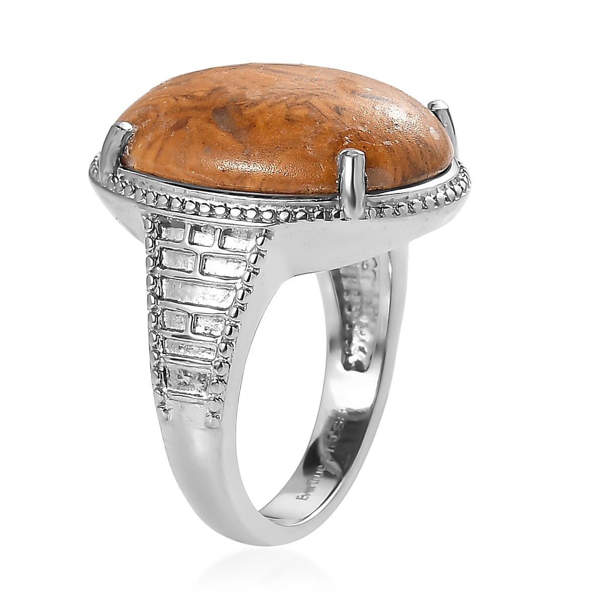 EverTrue Script Stone 12.60 ctw Solitaire Ring in Stainless Steel (Size 6.0)  image number 3