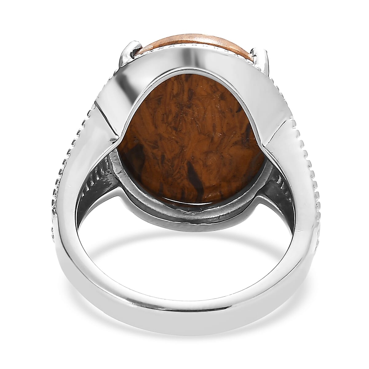 EverTrue Script Stone 12.60 ctw Solitaire Ring in Stainless Steel (Size 9.0)  image number 4