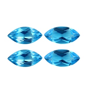 Blue Topaz Set of 4 (Mrq 7x3.5 mm) 1.61 ctw
