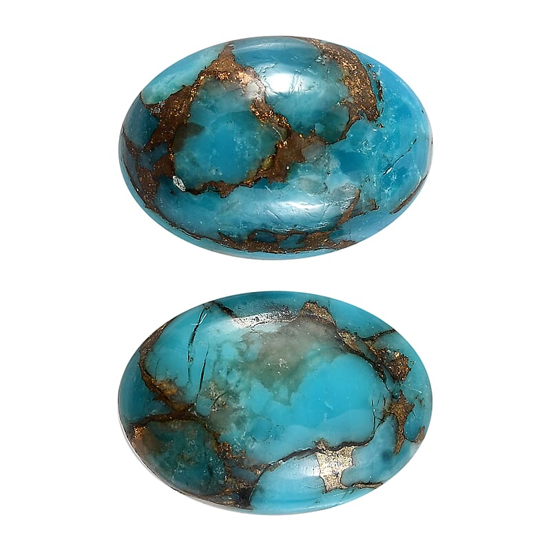 AA Mojave Blue Turquoise Set of 2 (Ovl 10x7 mm) 3.36 ctw Loose Gemstone