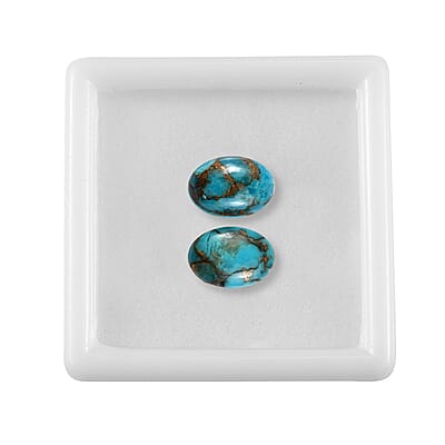 AA Mojave Blue Turquoise Set of 2 (Ovl 10x7 mm) 3.36 ctw Loose Gemstone