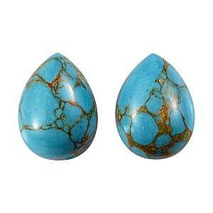 Mojave Blue Turquoise Set of 2 (Pear 8x6 mm) 2.02 ctw Loose Gemstone