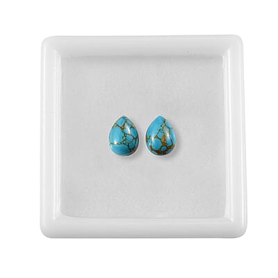 Mojave Blue Turquoise Set of 2 (Pear 8x6 mm) 2.02 ctw Loose Gemstone