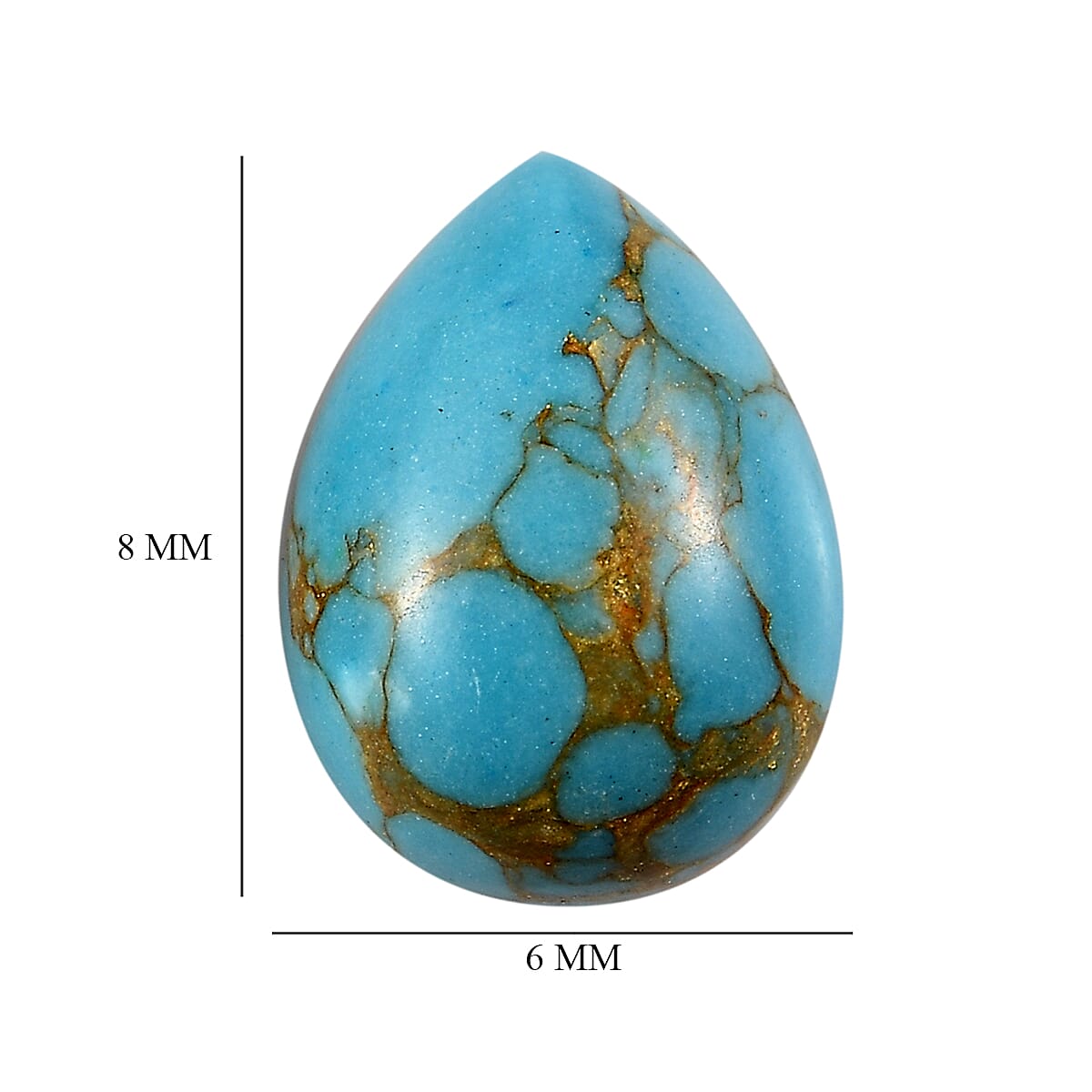 Mojave Blue Turquoise Set of 2 (Pear 8x6 mm) 2.02 ctw Loose Gemstone image number 4