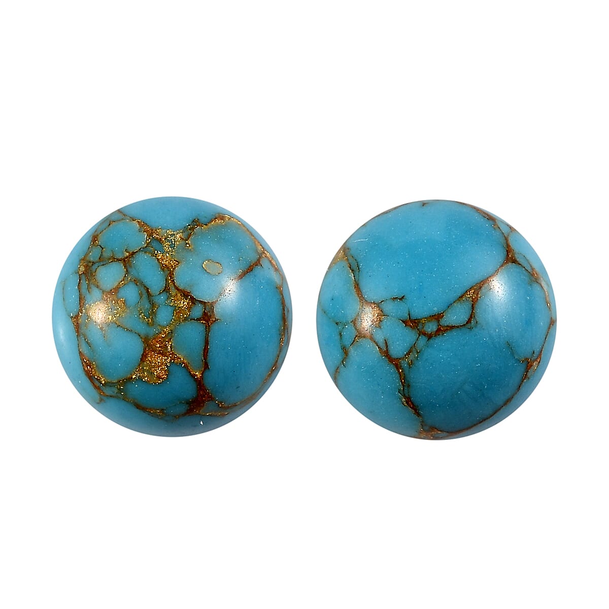 Set of 2 Mojave Blue Turquoise (Rnd 6 mm) 1.93 ctw Loose Gemstone image number 0
