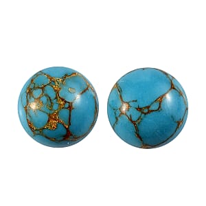 Set of 2 Mojave Blue Turquoise (Rnd 6 mm) 1.93 ctw Loose Gemstone