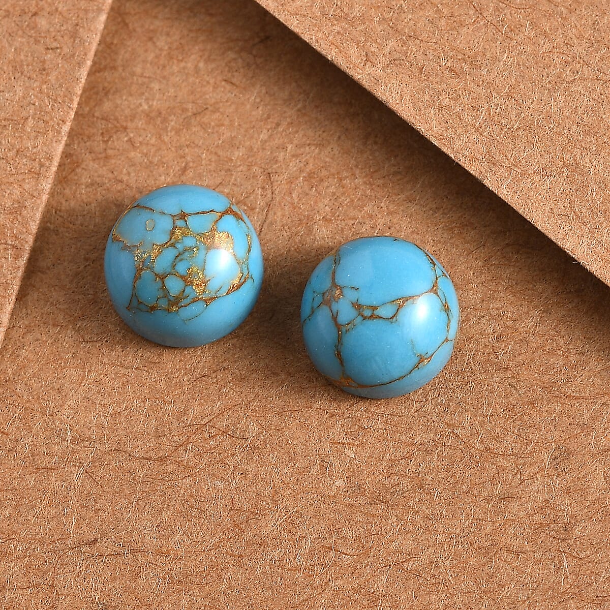 Set of 2 Mojave Blue Turquoise (Rnd 6 mm) 1.93 ctw Loose Gemstone image number 1