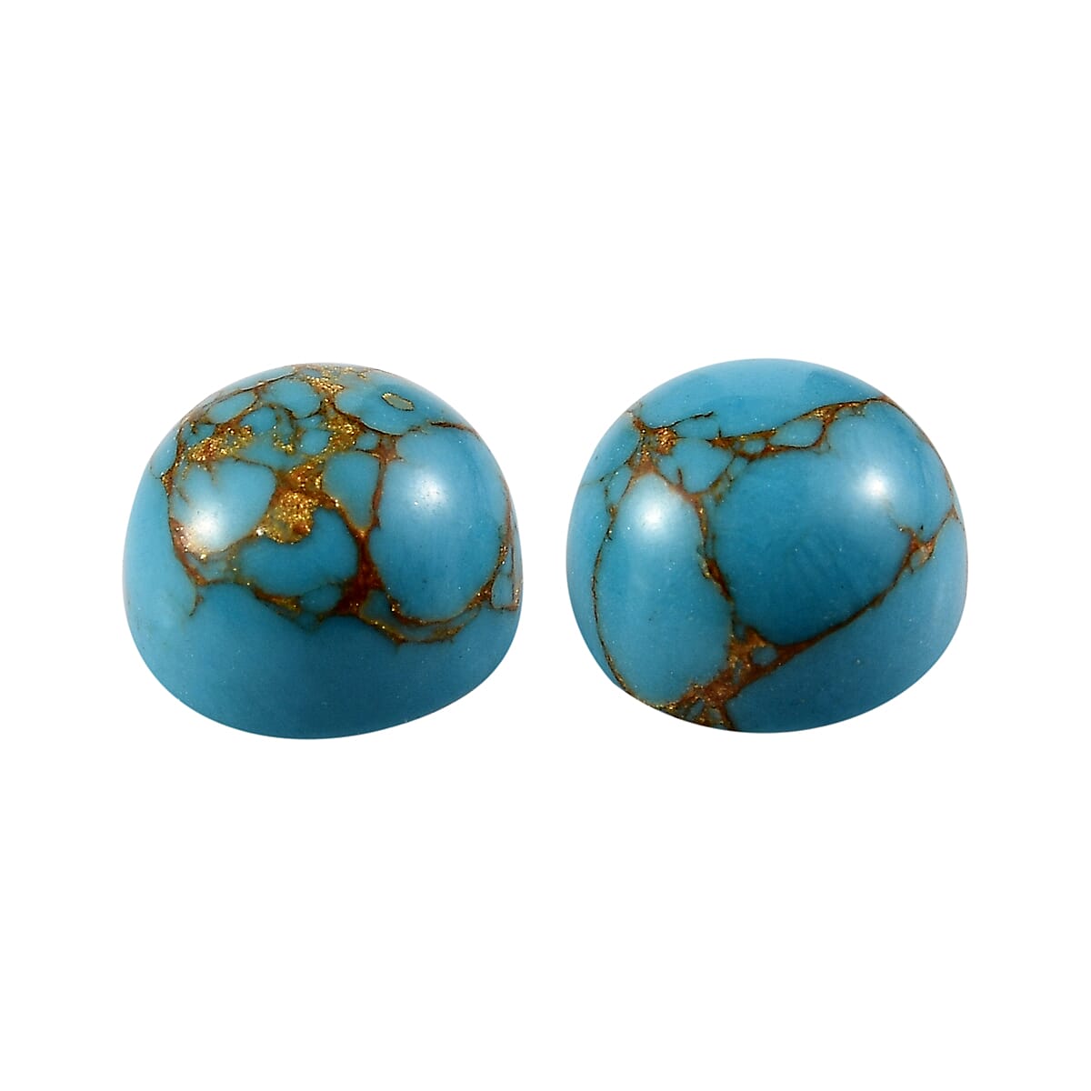 Set of 2 Mojave Blue Turquoise (Rnd 6 mm) 1.93 ctw Loose Gemstone image number 2