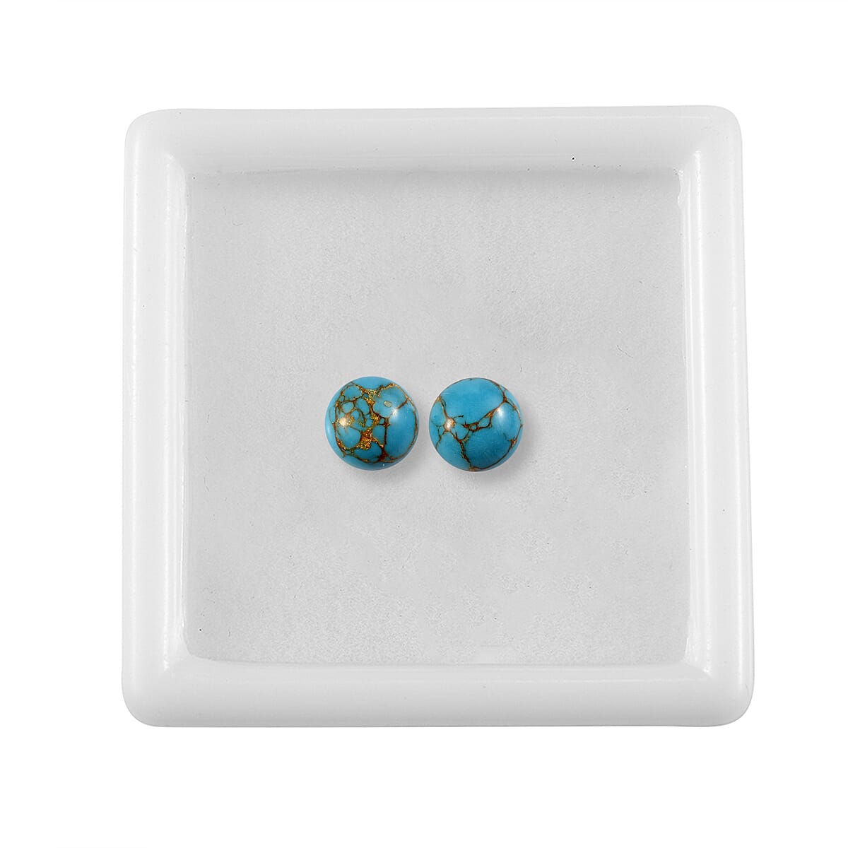 Set of 2 Mojave Blue Turquoise (Rnd 6 mm) 1.93 ctw Loose Gemstone image number 3