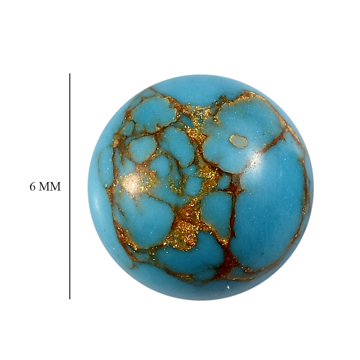 Set of 2 Mojave Blue Turquoise (Rnd 6 mm) 1.93 ctw Loose Gemstone image number 4