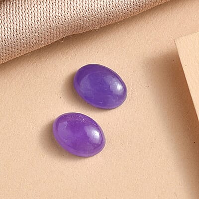 AA Purple Jade (D) Set of 2 (Ovl 7x5 mm) 1.74 ctw Loose Gemstone