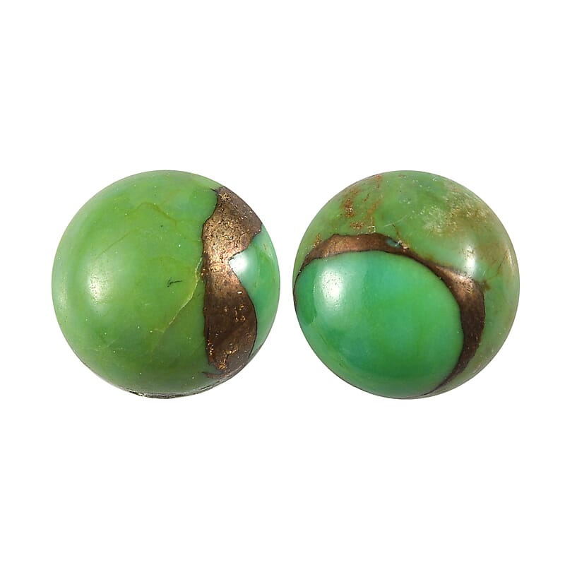 AA Mojave Green Turquoise Set of 2 (Rnd 6 mm) 1.47 ctw