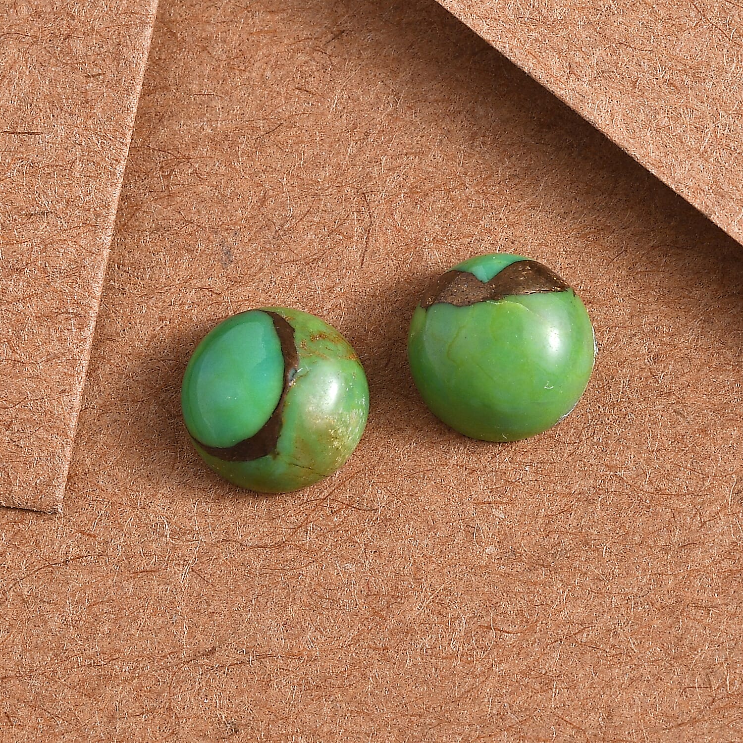 AA Mojave Green Turquoise Set of 2 (Rnd 6 mm) 1.47 ctw