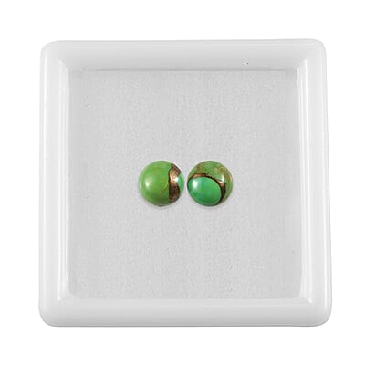 AA Mojave Green Turquoise Set of 2 (Rnd 6 mm) 1.47 ctw
