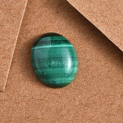 African Malachite (Ovl 11x9 mm) 3.71 ctw Loose Gemstone