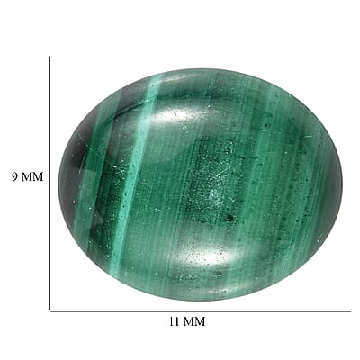African Malachite (Ovl 11x9 mm) 3.71 ctw Loose Gemstone