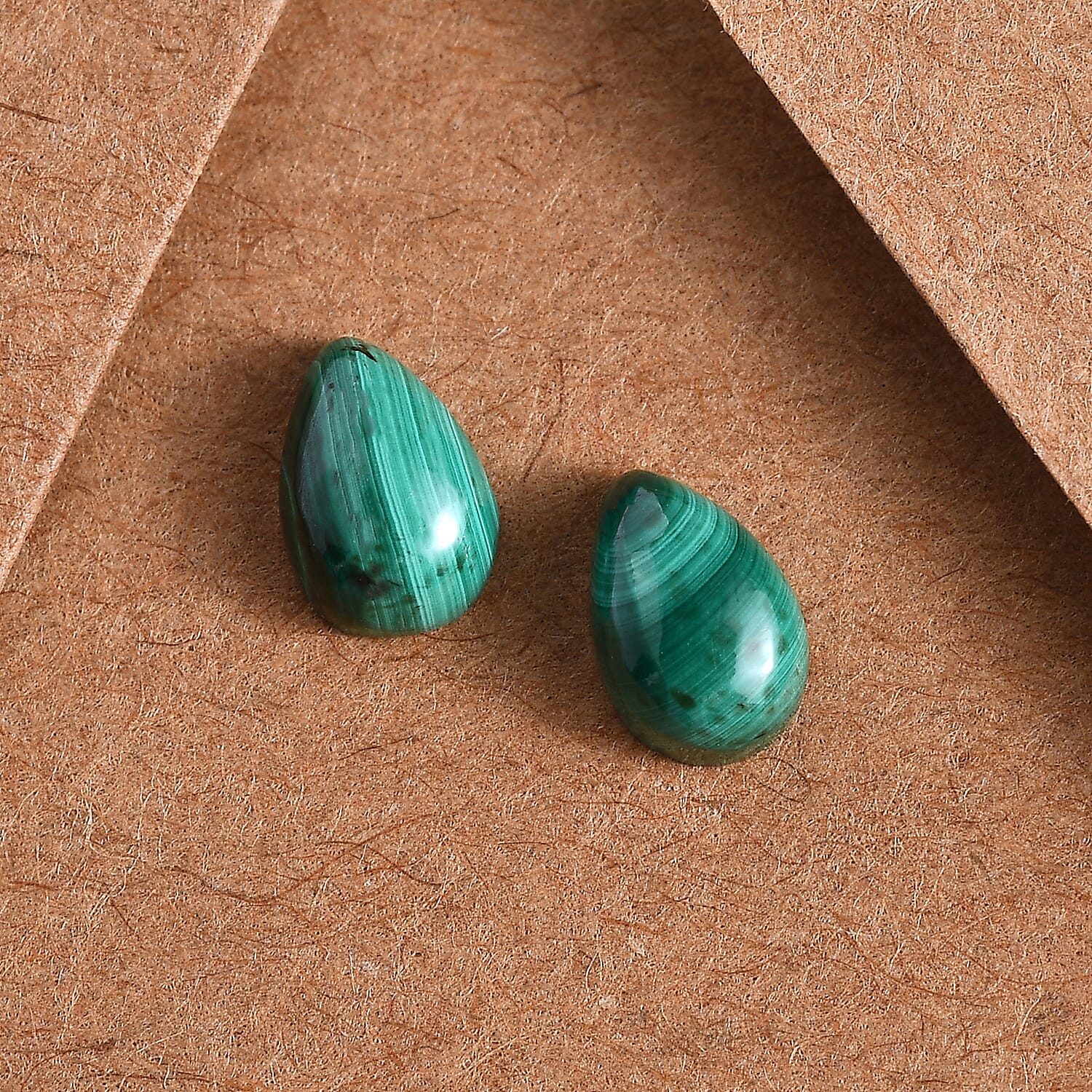 African Malachite Set of 2 (Pear 6x4 mm) 1.19 ctw Loose Gemstone