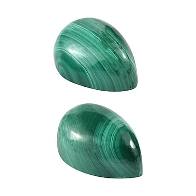 African Malachite Set of 2 (Pear 6x4 mm) 1.19 ctw Loose Gemstone