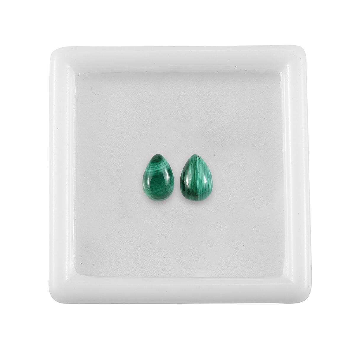 African Malachite Set of 2 (Pear 6x4 mm) 1.19 ctw Loose Gemstone