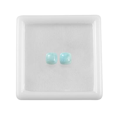 AA Larimar Set of 2 (Cush 5x5 mm) 1.41 ctw Loose Gemstone