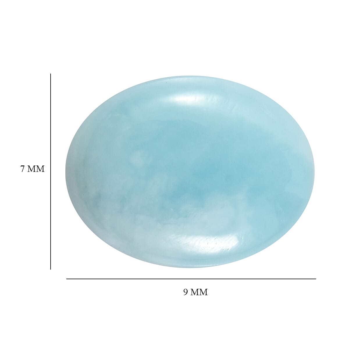 Larimar (Ovl 9x7 mm) 1.89 ctw Loose Gemstone