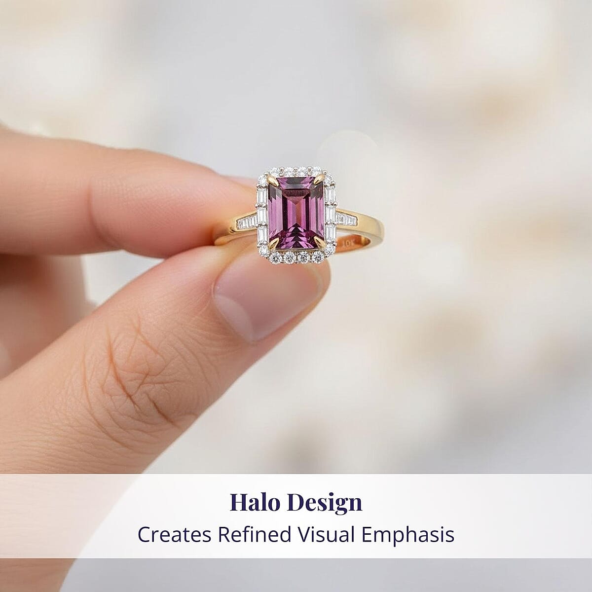 Luxoro AAA Radiant Ember Garnet and I2 Diamond 2.15 ctw Ring in 10K Yellow Gold (Size 8.0) image number 4