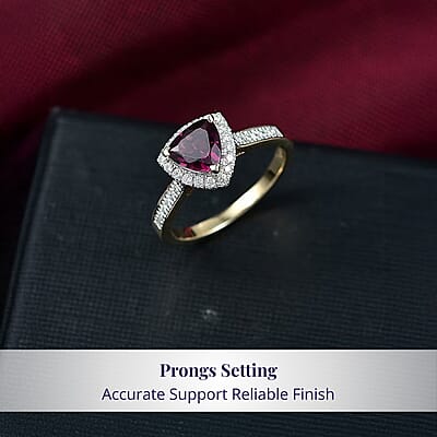 Certified & Appraised Luxoro AAA Radiant Ember Garnet and G-H I2 Diamond 1.65 ctw Ring in 10K Yellow Gold (Size 7.0)