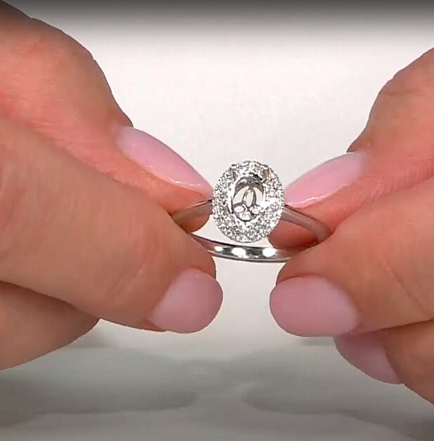 Iliana 18K White Gold Diamond (I2) Mounting Ring (Size 10.0) 0.21 ctw