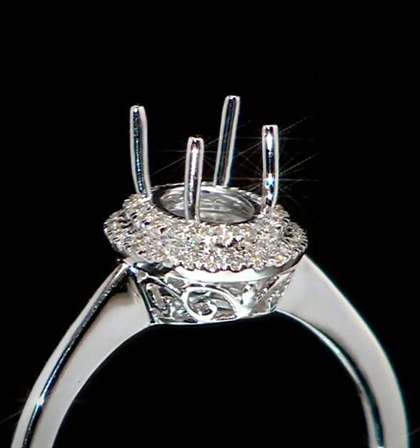 Iliana 18K White Gold Diamond (I2) Mounting Ring (Size 10.0) 0.21 ctw