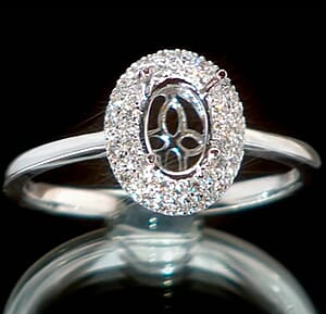 Iliana 18K White Gold Diamond (I2) Mounting Ring (Size 6.0) 0.21 ctw