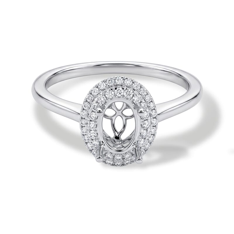 Iliana 18K White Gold Diamond (I2) Mounting Ring (Size 6.0) 0.21 ctw