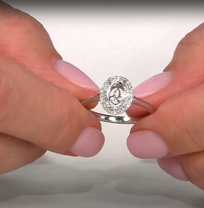 Iliana 18K White Gold Diamond (I2) Mounting Ring (Size 6.0) 0.21 ctw
