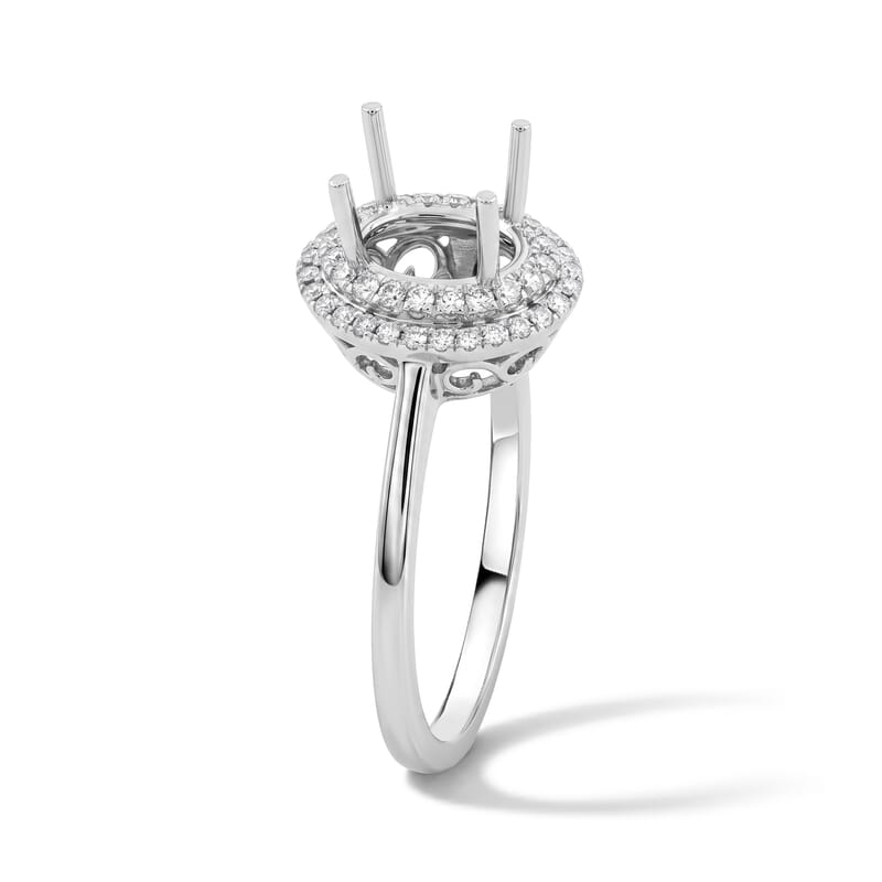 Iliana 18K White Gold Diamond (I2) Mounting Ring (Size 6.0) 0.21 ctw