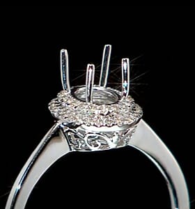 Iliana 18K White Gold Diamond (I2) Mounting Ring (Size 6.0) 0.21 ctw