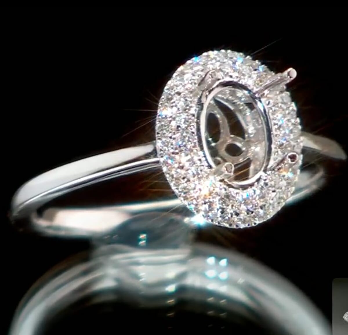 Iliana 18K White Gold Diamond (I2) Mounting Ring (Size 7.0) 0.21 ctw image number 2