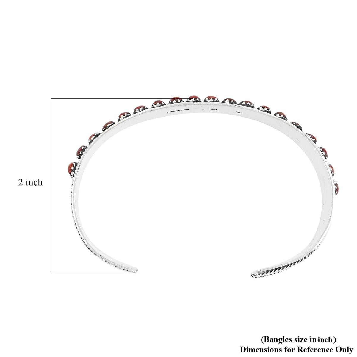 Santa Fe Style Red Coral 57.00 ctw Cuff Bracelet in Sterling Silver (Adjustable) image number 4