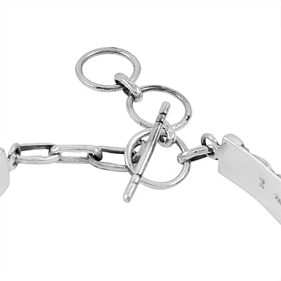 Santa Fe Style Kingman Turquoise 37.50 ctw Bracelet in Sterling Silver (6.50-7.50In)