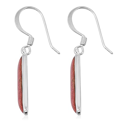 Santa Fe Style Red Coral 15.00 ctw Earrings in Sterling Silver