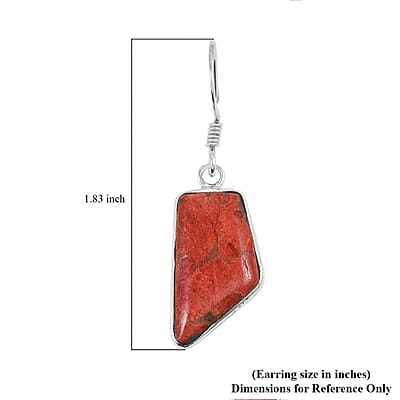 Santa Fe Style Red Coral 15.00 ctw Earrings in Sterling Silver