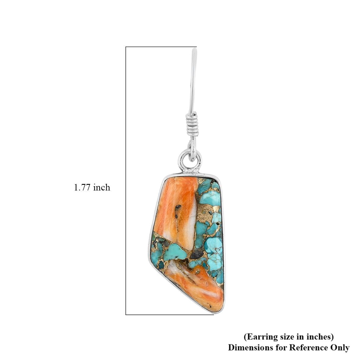 Santa Fe Style Spiny Turquoise 15.00 ctw Earrings in Sterling Silver image number 4