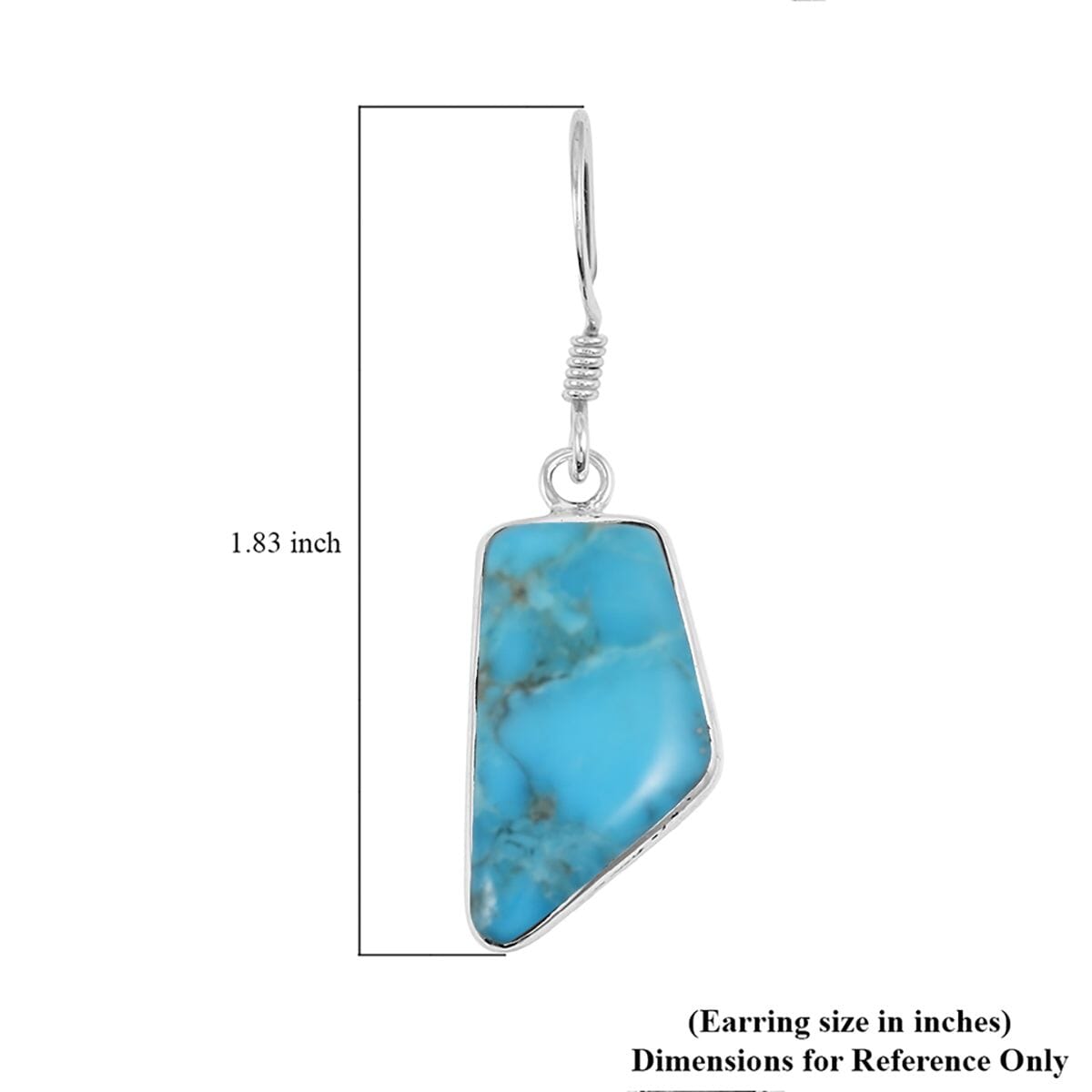 Santa Fe Style Kingman Turquoise 15.00 ctw Earrings in Sterling Silver image number 4