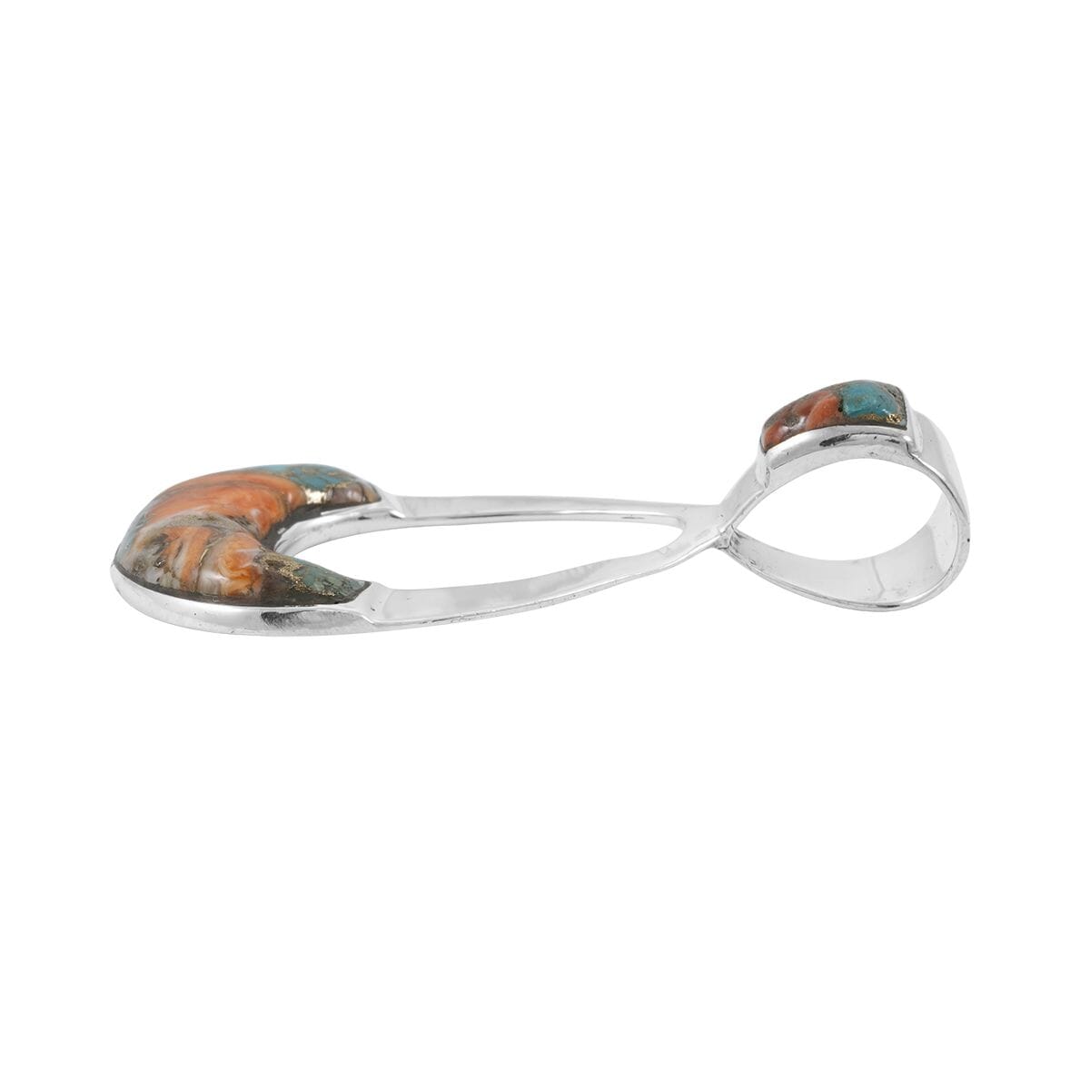 Santa Fe Style Spiny Turquoise 9.00 ctw Pendant in Sterling Silver image number 3