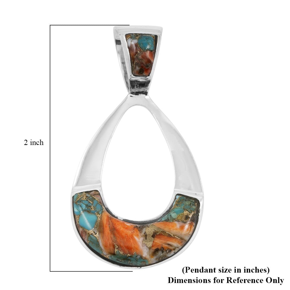 Santa Fe Style Spiny Turquoise 9.00 ctw Pendant in Sterling Silver image number 4