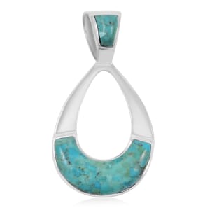 Santa Fe Style Kingman Turquoise 9.00 ctw Pendant in Sterling Silver