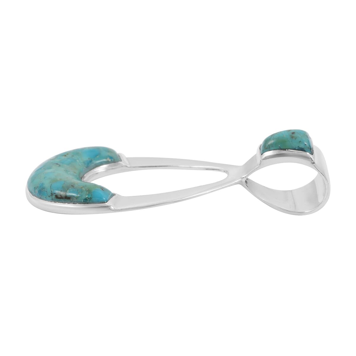Santa Fe Style Kingman Turquoise 9.00 ctw Pendant in Sterling Silver image number 3