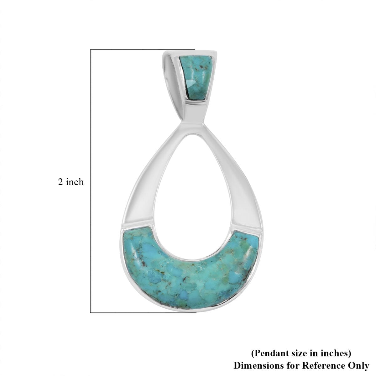 Santa Fe Style Kingman Turquoise 9.00 ctw Pendant in Sterling Silver image number 4
