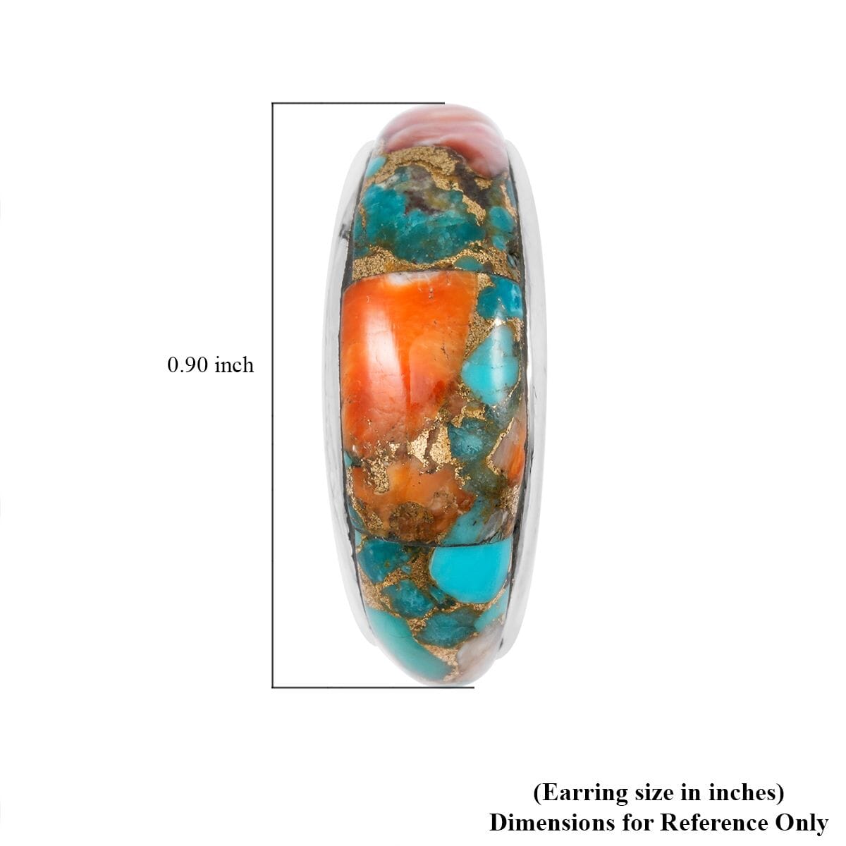 Santa Fe Style Spiny Turquoise 8.00 ctw Earrings in Sterling Silver image number 4