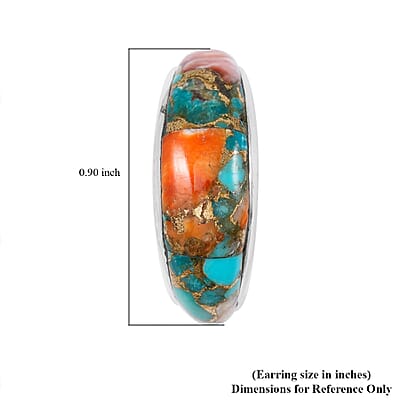 Santa Fe Style Spiny Turquoise 8.00 ctw Earrings in Sterling Silver