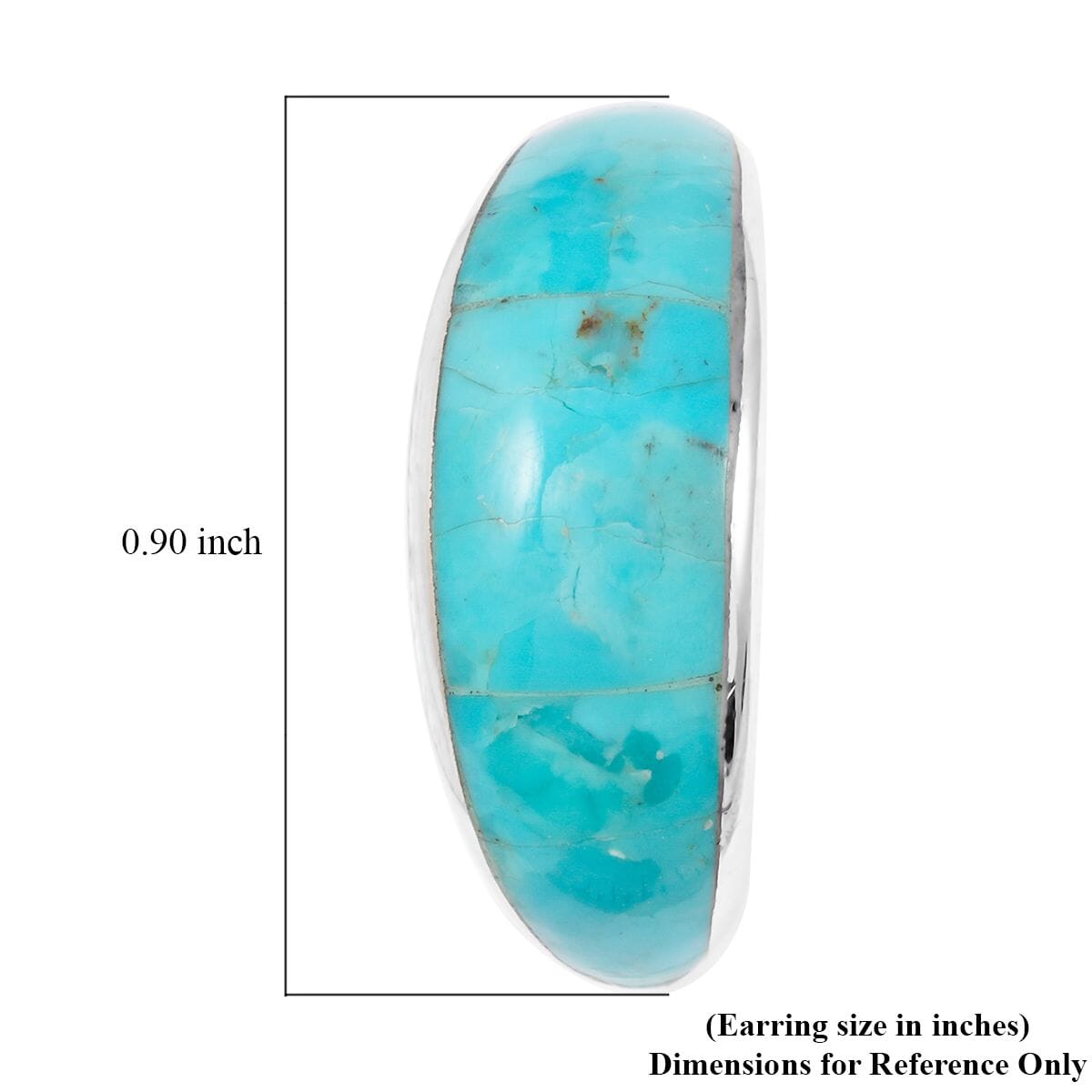 Santa Fe Style Kingman Turquoise 8.00 ctw Earrings in Sterling Silver image number 4