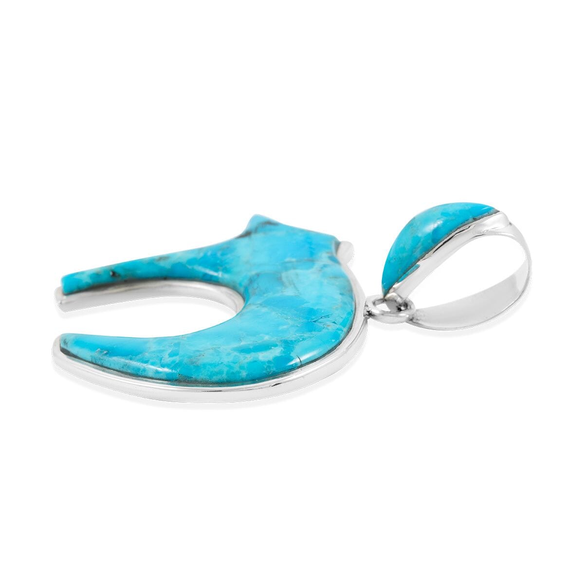 Santa Fe Style Kingman Turquoise 44.00 ctw Pendant in Sterling Silver image number 3